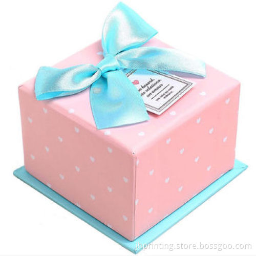 Rigid Gift Boxes with Bowknot and Tag, Made of Art Paper and Stiff Cardboard, OEM Order Accepted